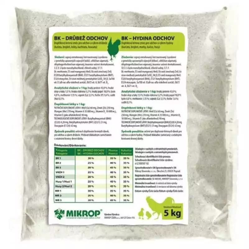 MIKROS BK -hydina doplnkov� k�mna zmes pre odchov a v�krm hydiny