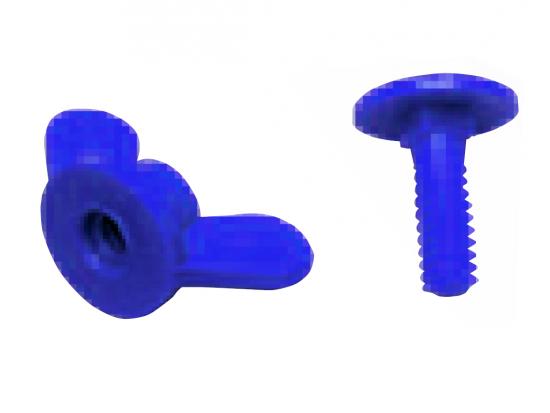 Skrutka plastov� s kr�dlovou matkou - modr� stredn� 45 mm
