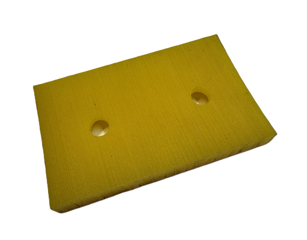 Doraz korby PRONAR na nosnom ráme, 60x100/11, 2 otvory 9 mm rozteč 50 mm - žltý plast