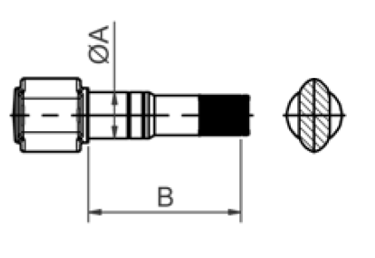 k��� brzdy ADR 32 dr�iek, ov�lna va�ka, celkov� d�ka 720 mm A=38 mm,B= 650 mm
