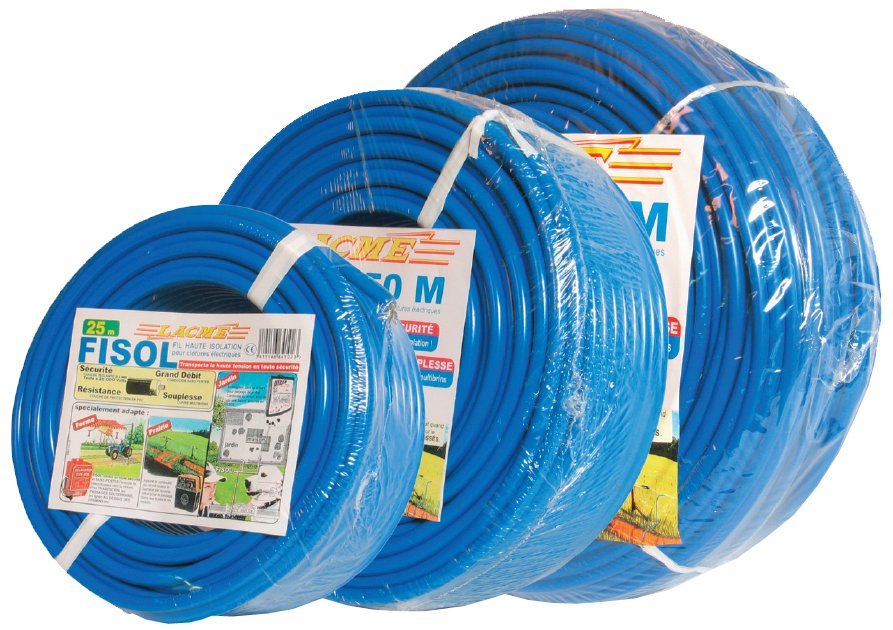 Vysokonap�ov� k�bel FISOL s dvojitou izol�ciou, modr� - 100 m