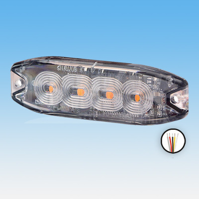 Svetlo v�stra�n� oran�ov� 4 x LED