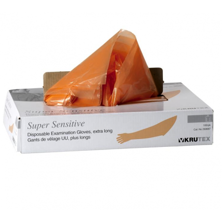 KRUTEX Super Sensitive vy�etrovacie rukavice L oran�ov�