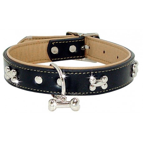 Obojok s kosti�kami �ierny 20mm/45cm